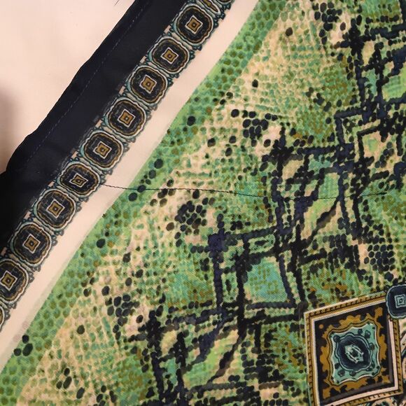 Dana Buchman Sz Large Overlay Kaftan Poncho Style Green Print - Picture 7 of 8